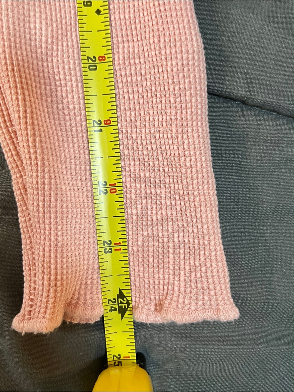 We The Free Wms Powder Pink Cotton Stretch Waffle Knit Thermal Casual Top S - Picture 8 of 9